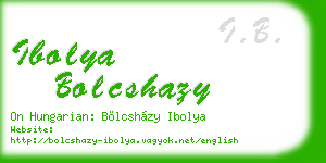 ibolya bolcshazy business card