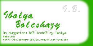 ibolya bolcshazy business card